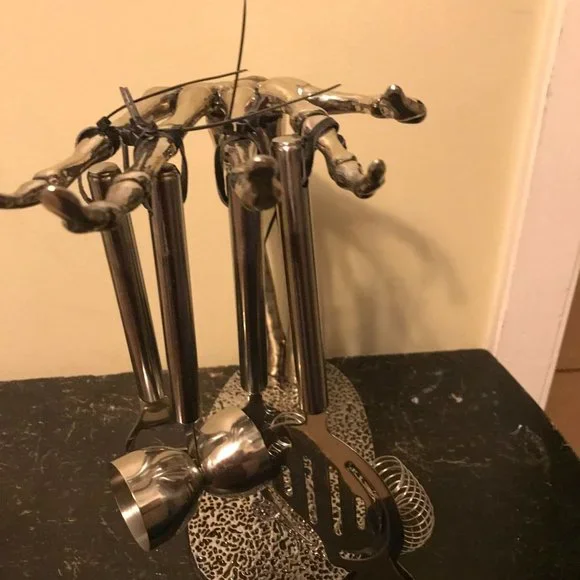NEW POTTERY BARN SKELETON HAND BARWARE BAR TOOLS SET HALLOWEEN